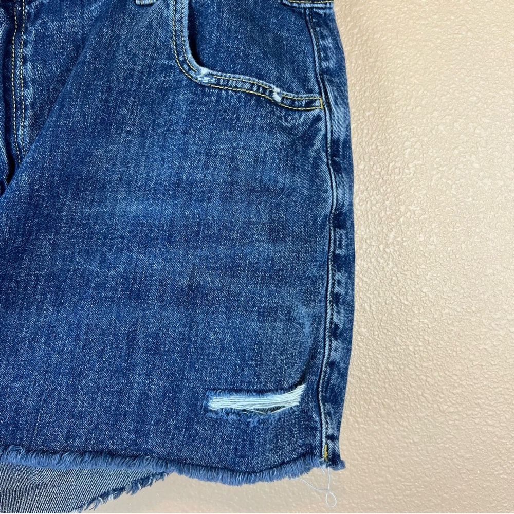 aerie Dark Blue Distressed Denim Jean Shorts - Picture 5 of 12